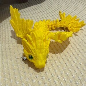 Brand New 3D Printed Yellow Dragon Hair Clip